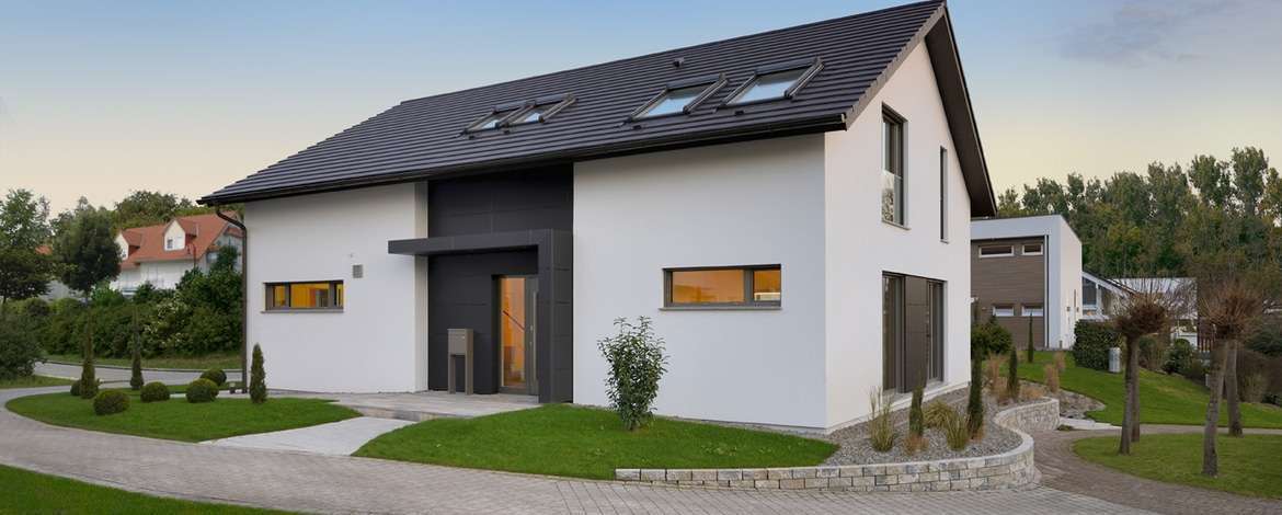 Außenansicht eines Einfamilienhaus