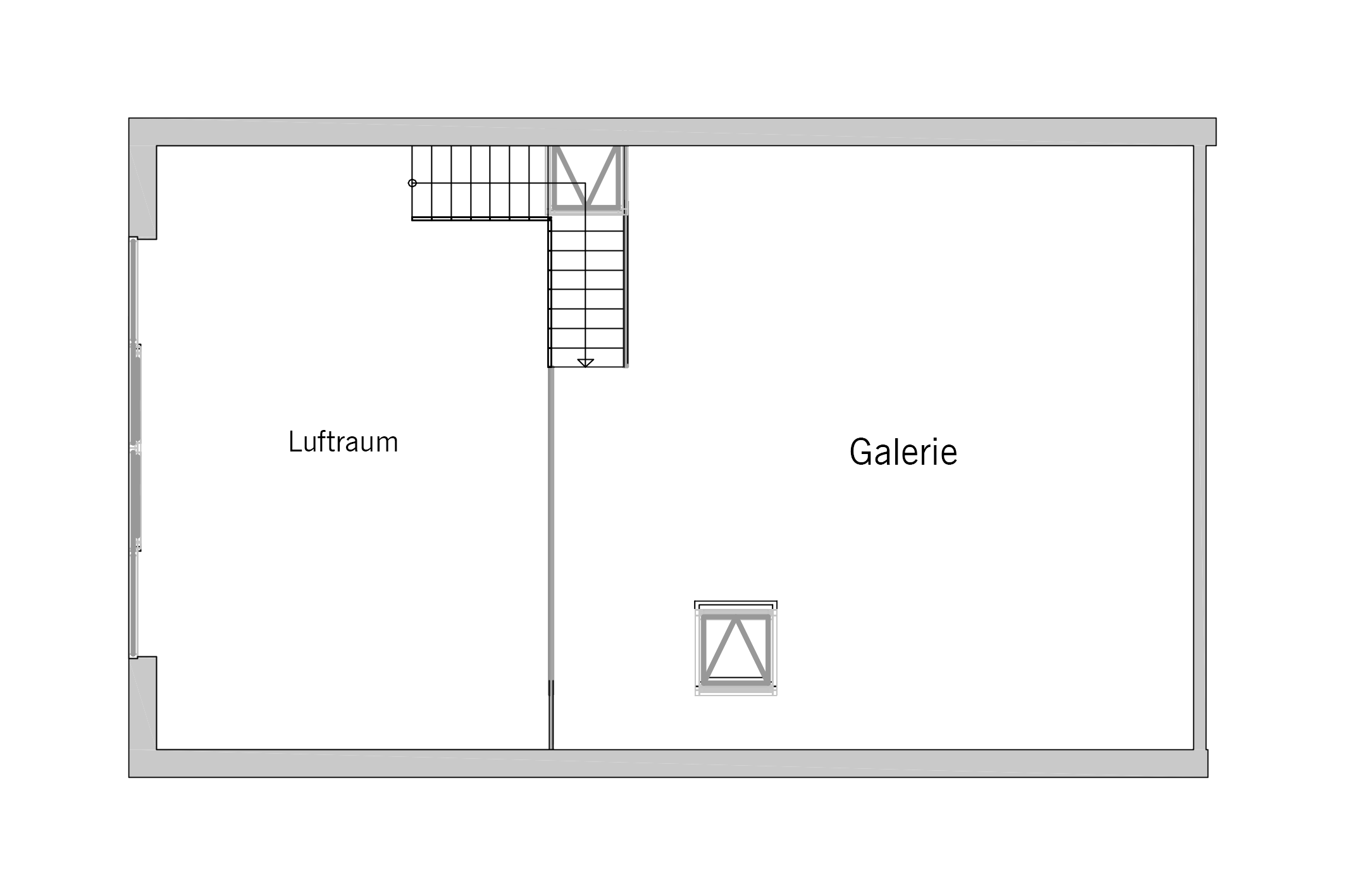 Grundriss des Dachgeschosses im Haus Fasel