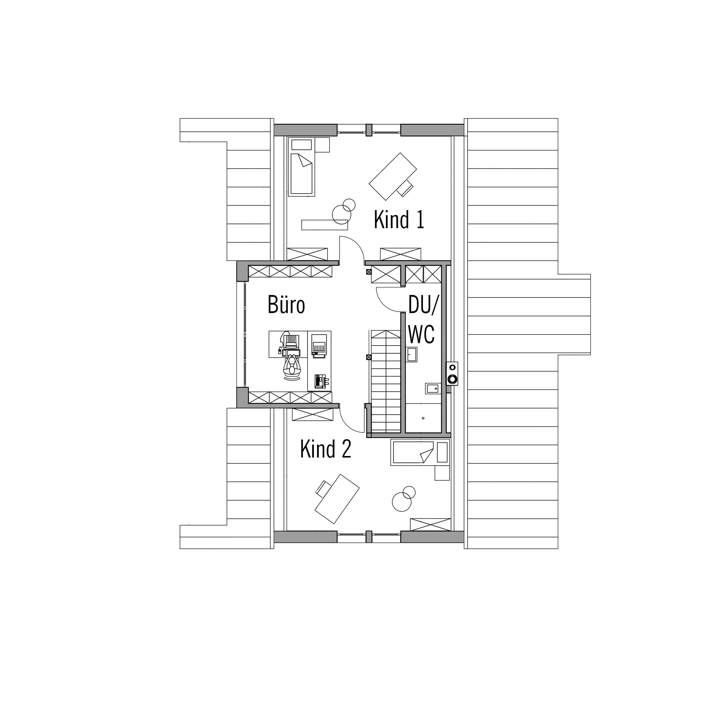 Grundriss des Dachgeschosses im Haus Hertweck
