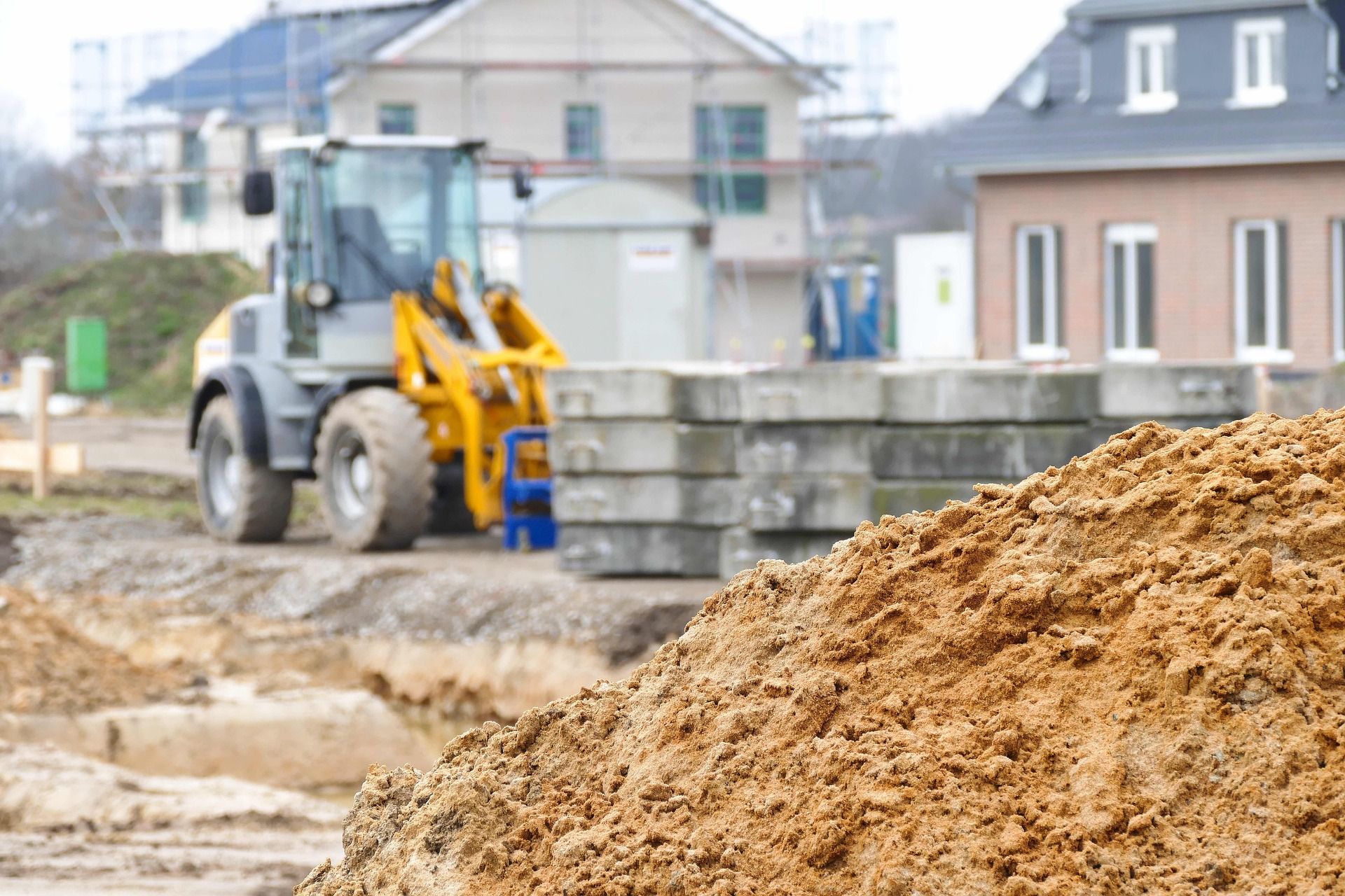 Erdarbeiten auf einer Baustelle