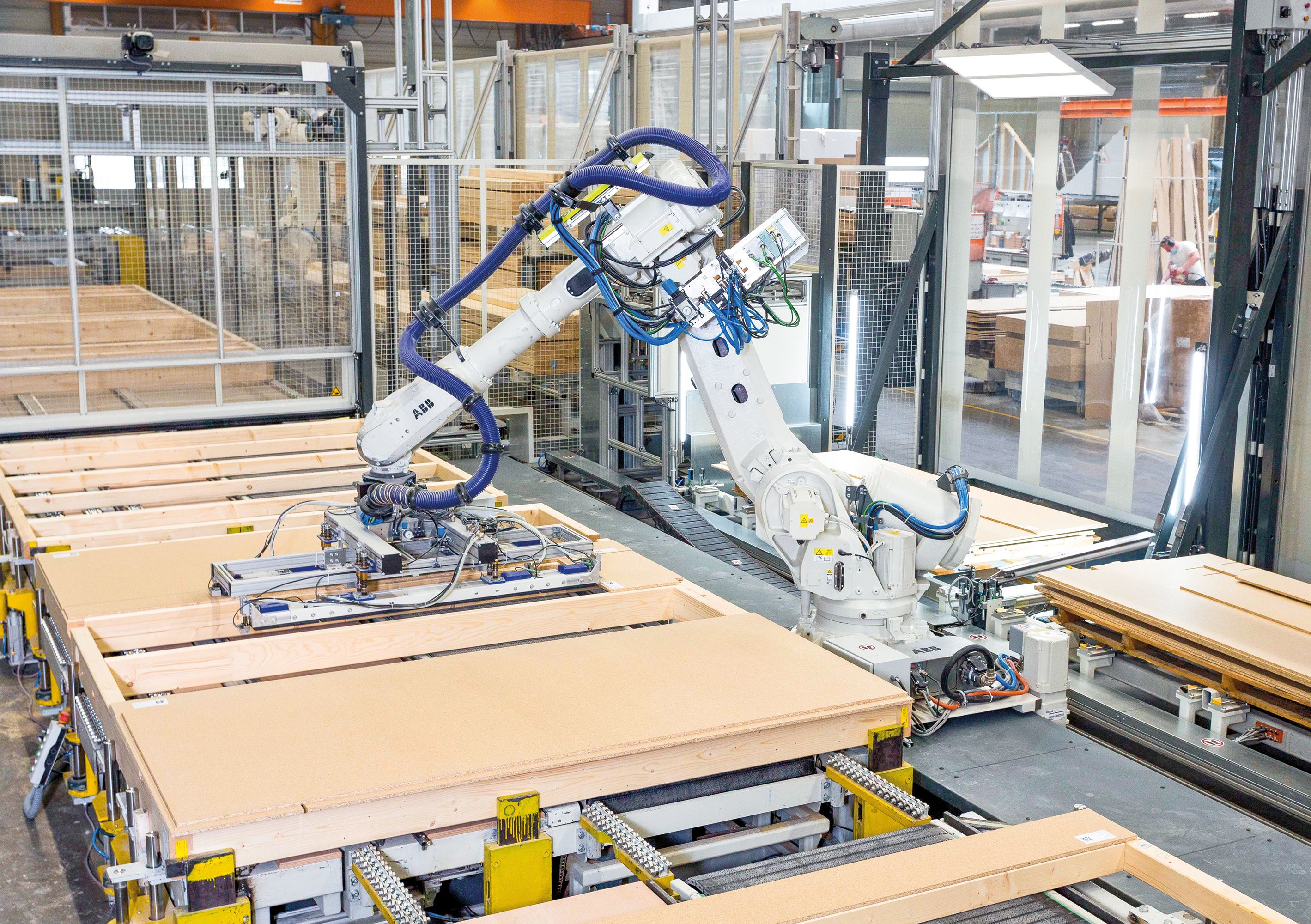 Industrielle Vorproduktion einzelner Fertighaus-Teile